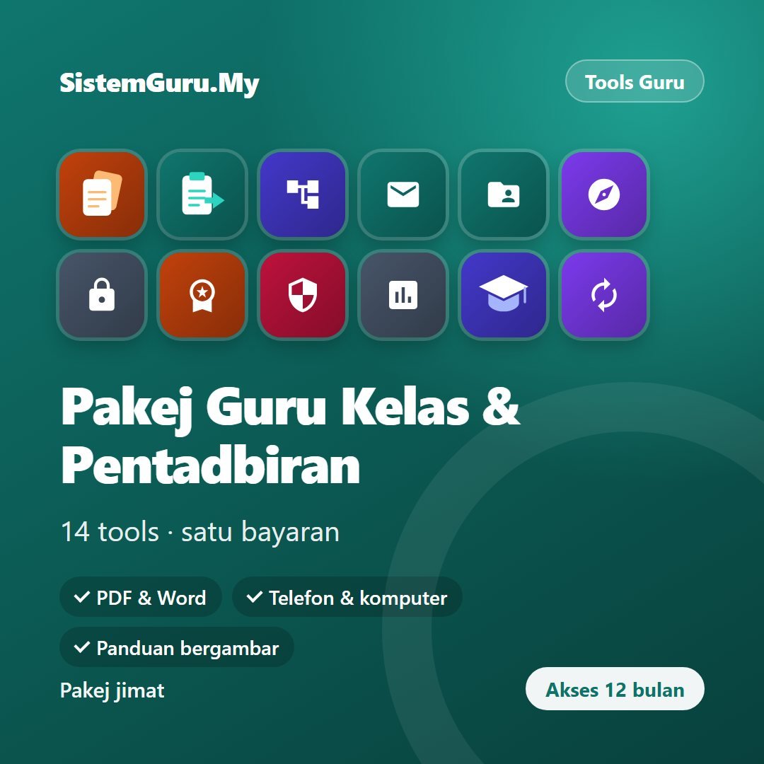 Pakej Guru Kelas & Pentadbiran (14 tools)
