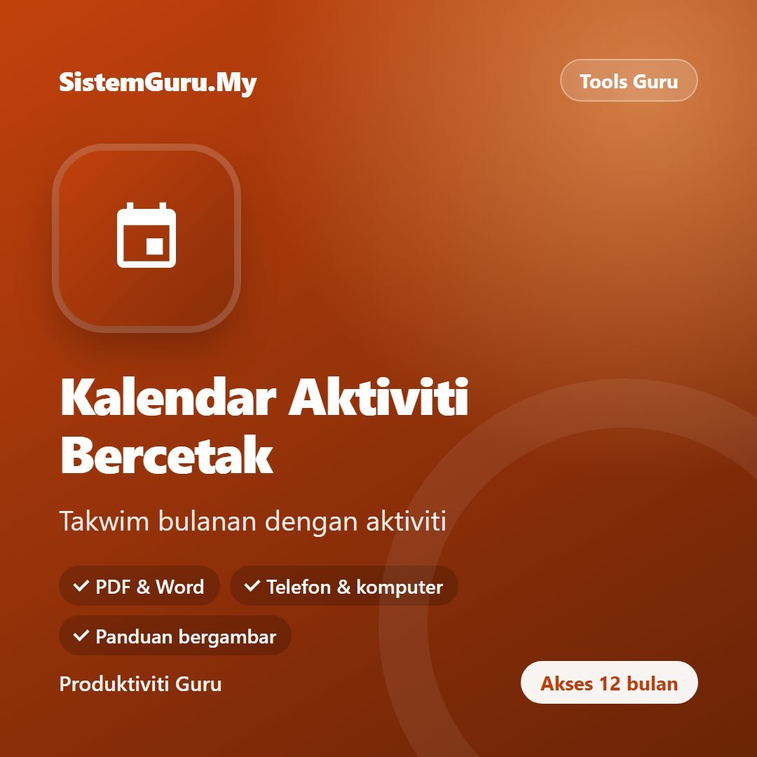 Kalendar Aktiviti Bercetak