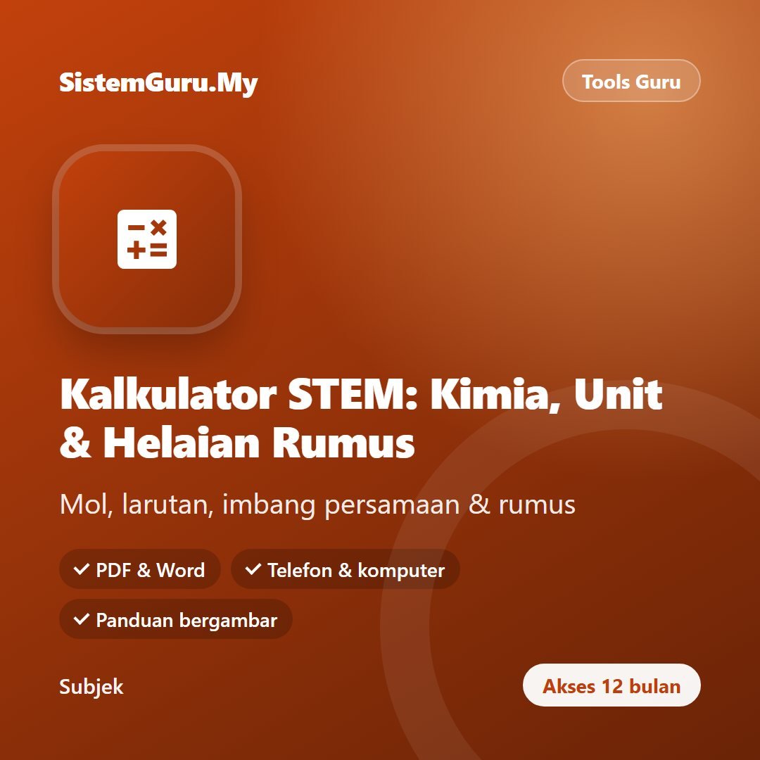 Kalkulator STEM: Kimia, Unit & Helaian Rumus