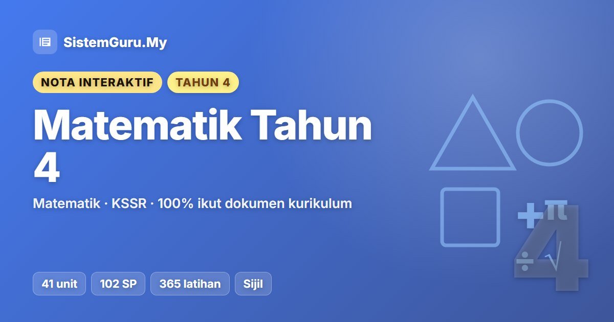 Nota Interaktif Matematik Tahun 4
