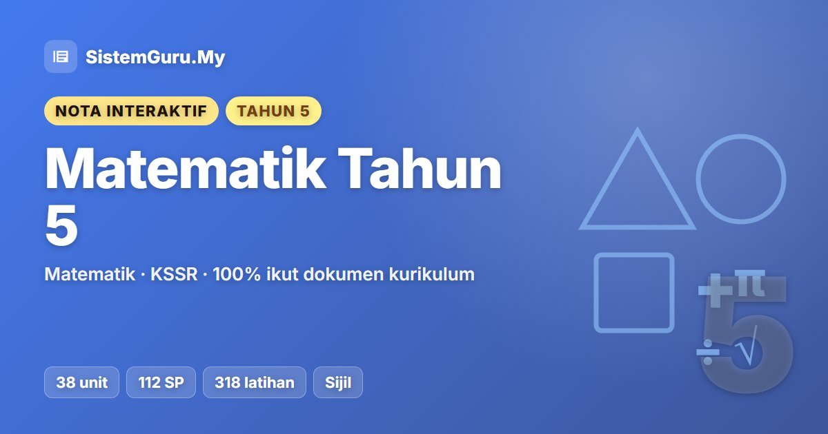 Nota Interaktif Matematik Tahun 5