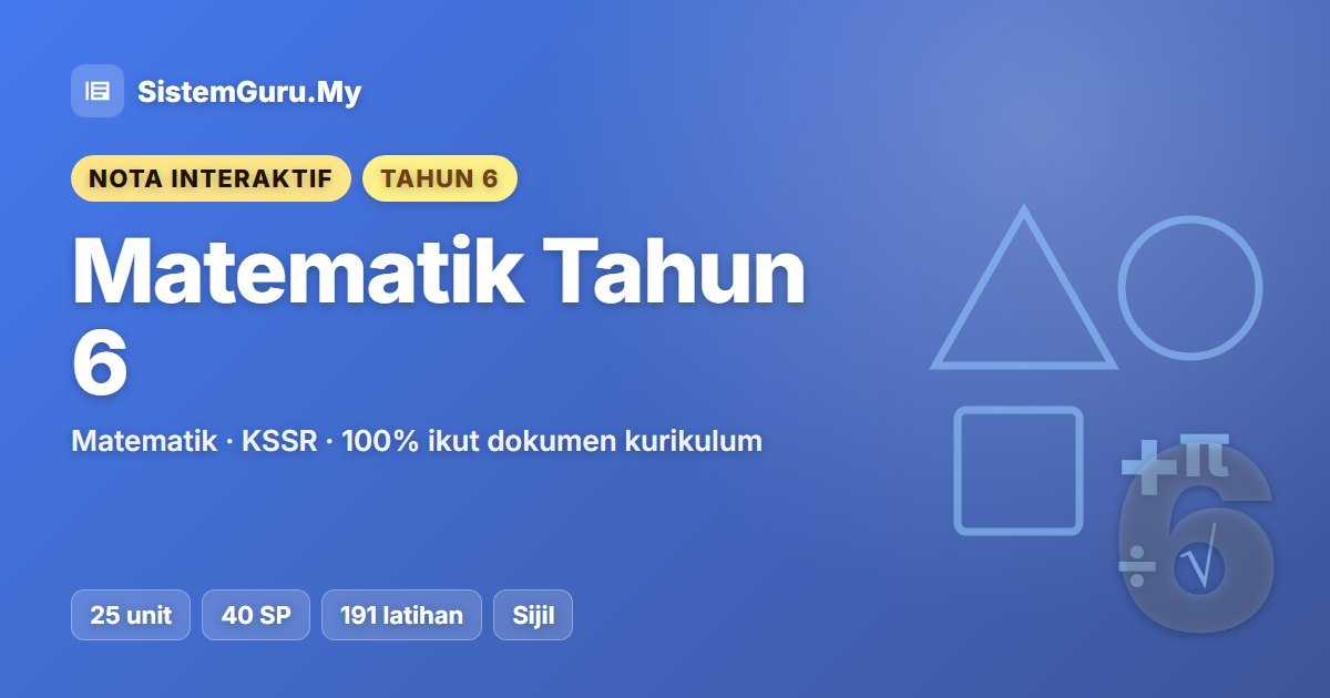 Nota Interaktif Matematik Tahun 6