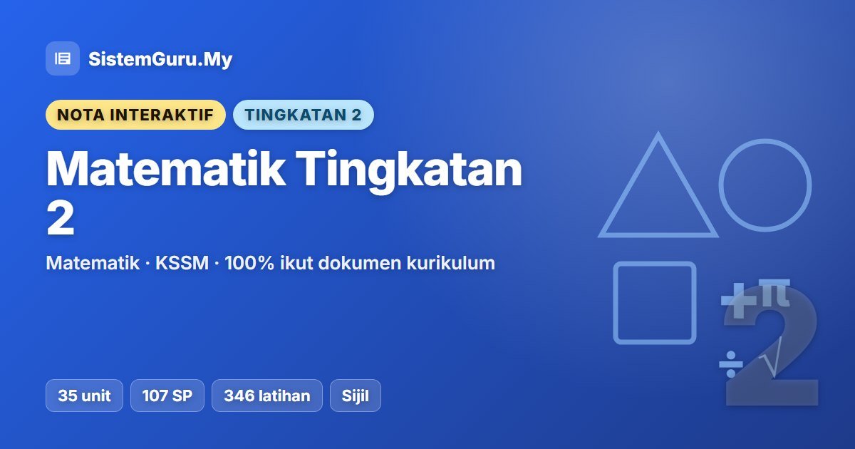 Nota Interaktif Matematik Tingkatan 2
