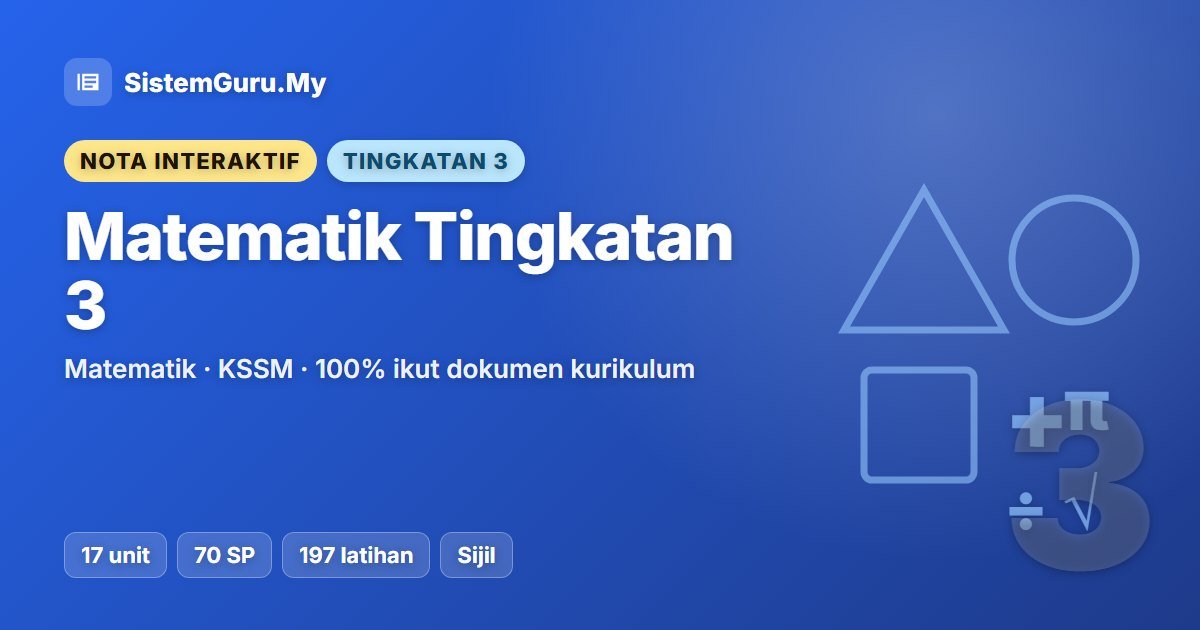 Nota Interaktif Matematik Tingkatan 3