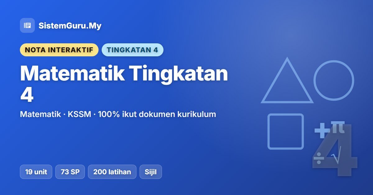 Nota Interaktif Matematik Tingkatan 4
