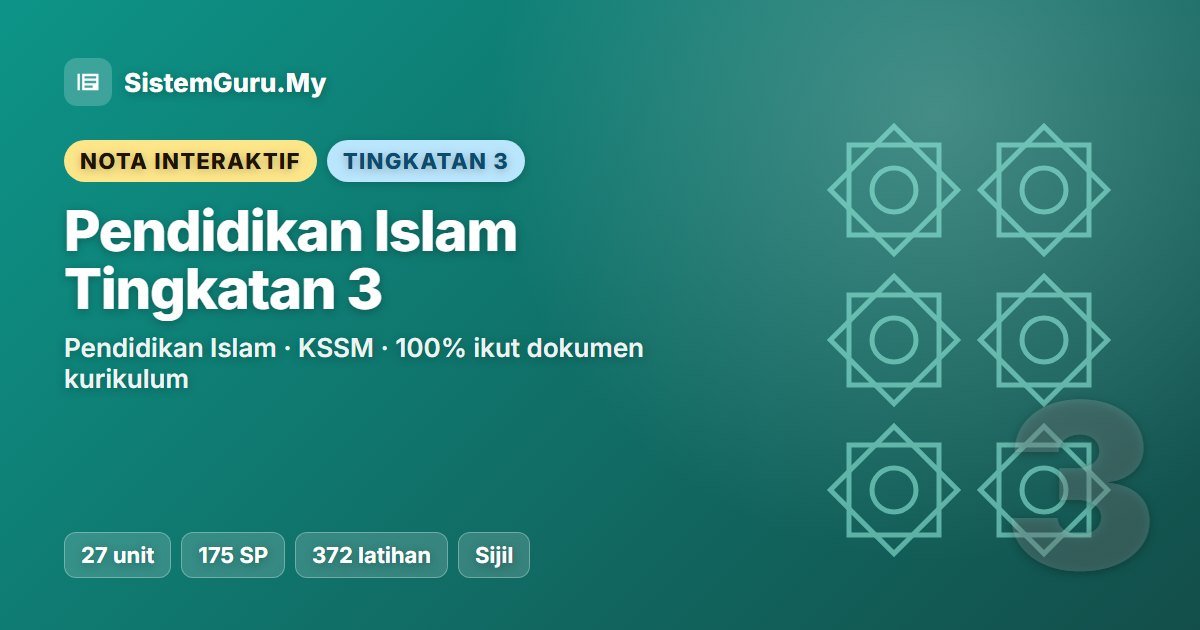 Nota Interaktif Pendidikan Islam Tingkatan 3