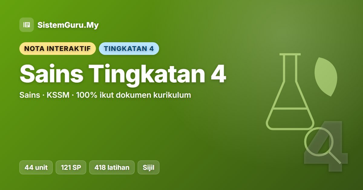 Nota Interaktif Sains Tingkatan 4