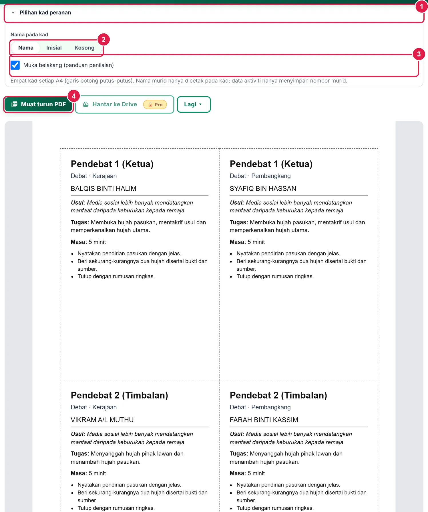 Perancang Debat, Forum & Main Peranan — gambar 4