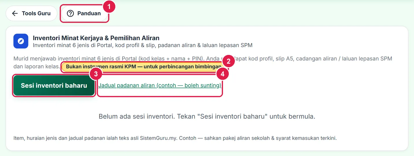 Inventori Minat Kerjaya & Pemilihan Aliran — gambar 2