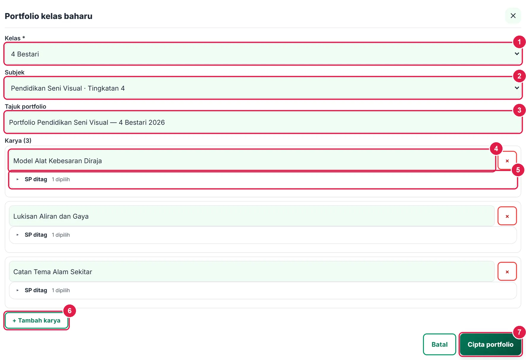 Portfolio & Rubrik Amali Seni — gambar 3