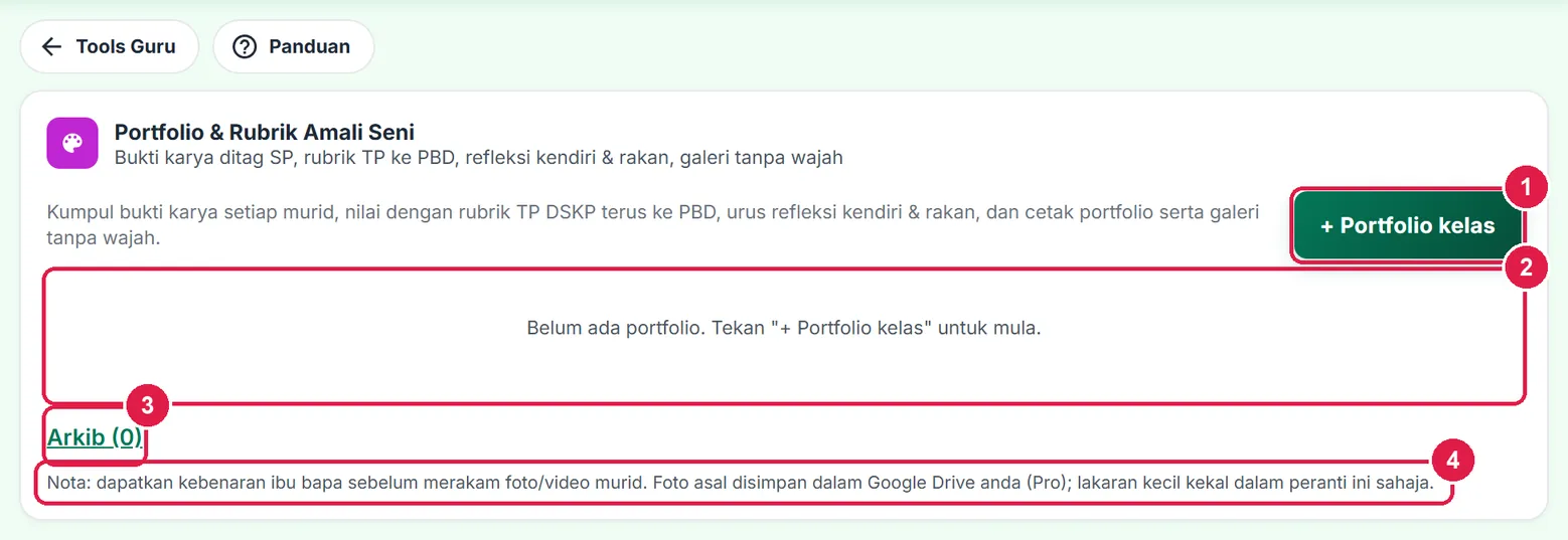 Portfolio & Rubrik Amali Seni — gambar 2