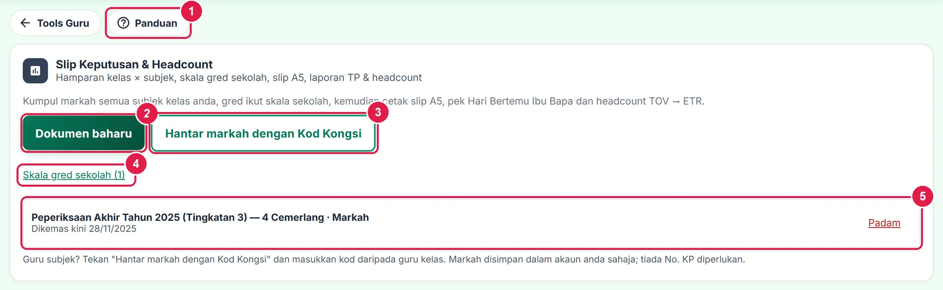 Slip Keputusan & Headcount — gambar 2
