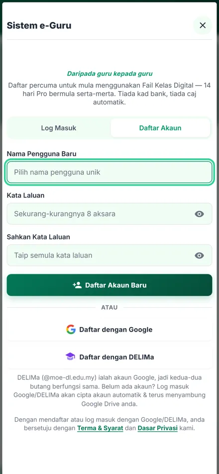 Fail Kelas Digital dalam telefon