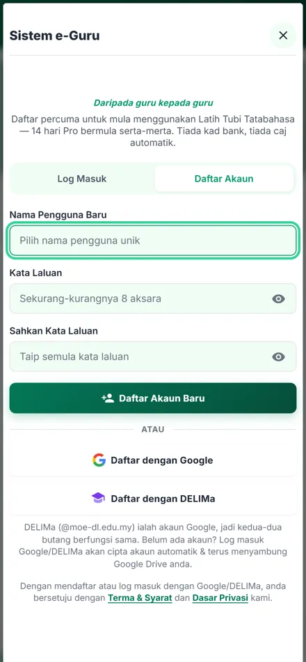 Latih Tubi Tatabahasa dalam telefon