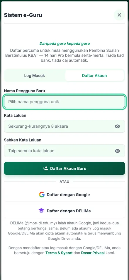 Pembina Soalan Berstimulus KBAT dalam telefon