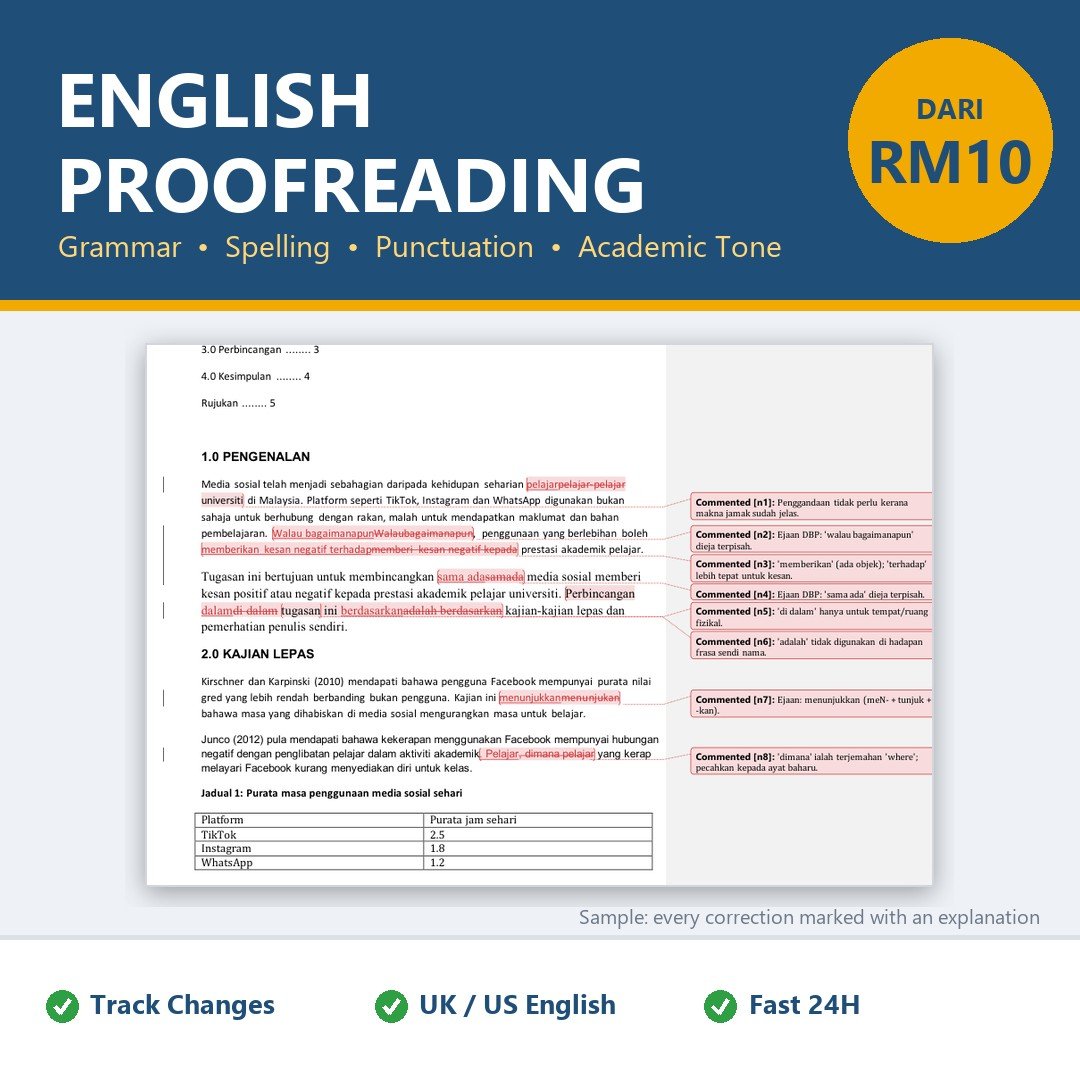 Proofreading Service Malaysia | Proofread English Assignment, Essay, Thesis | Grammar Check & Academic Edit