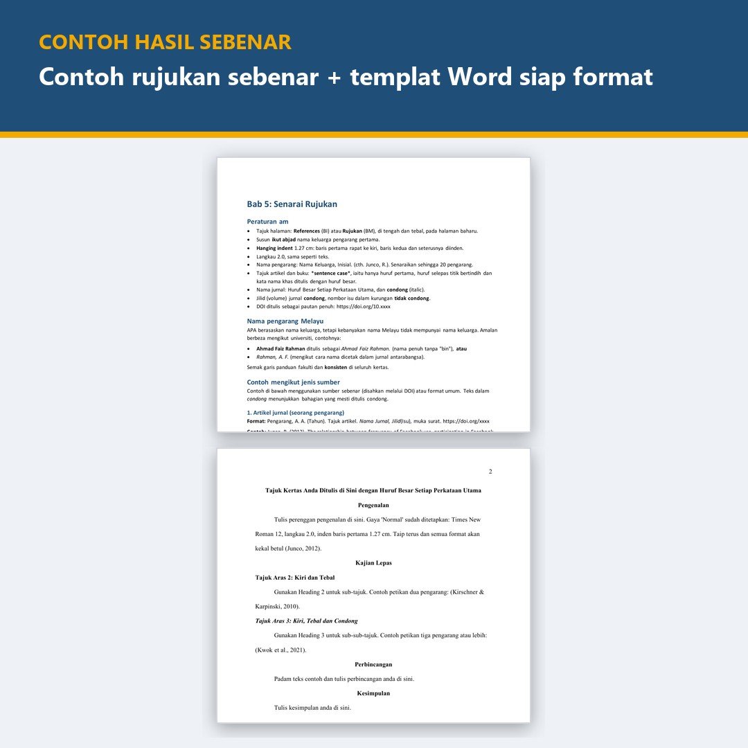 Panduan APA Style Edisi 7 PDF Bahasa Melayu + Template APA 7th Edition Word — gambar 2