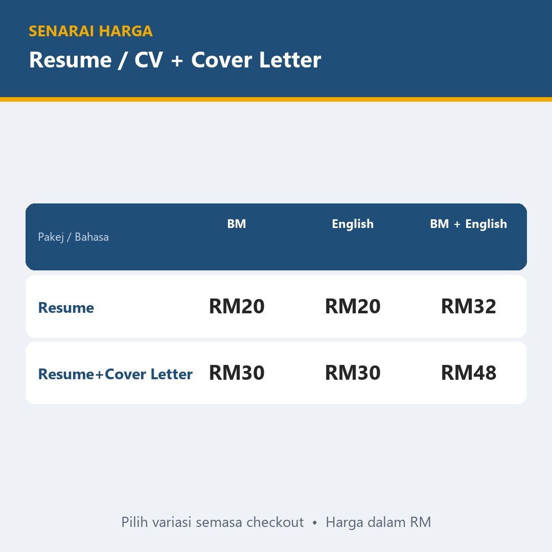 Resume Kerja ATS Friendly & Cover Letter — gambar 3