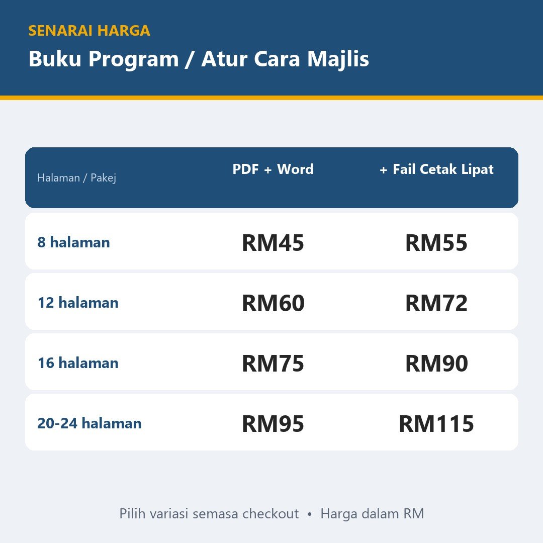 Buku Program Majlis & Aturcara Majlis — gambar 3