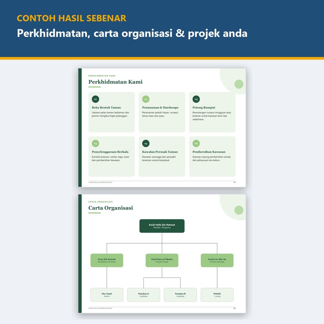 Design Company Profile Malaysia, Profil Syarikat Enterprise & Sdn Bhd - PowerPoint Boleh Edit + PDF Untuk Tender — gambar 2