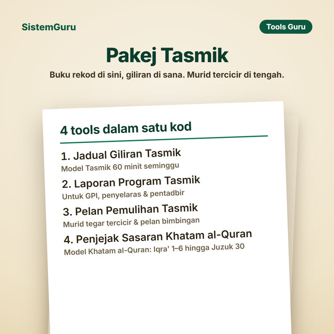 Pakej Tasmik (4 tools)
