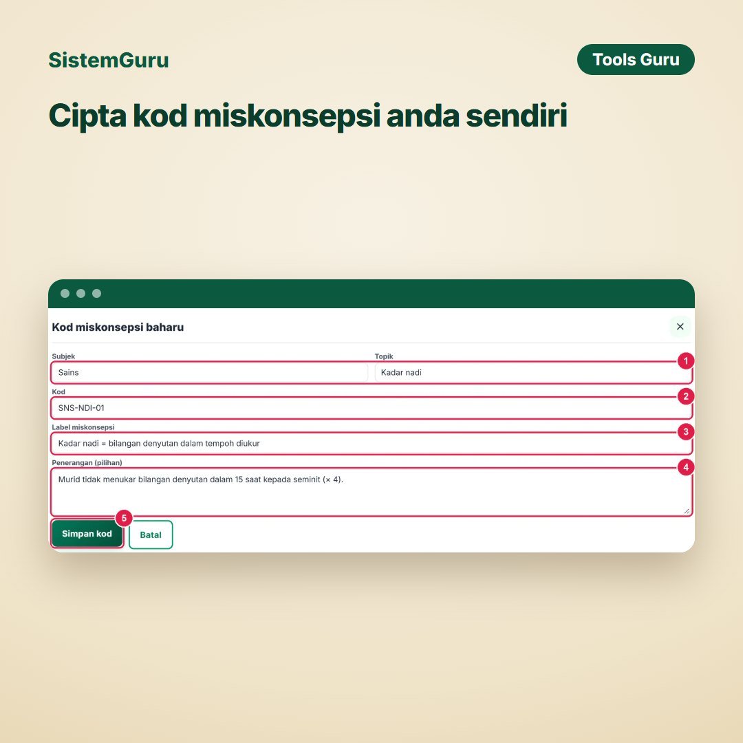 Cipta kod miskonsepsi anda sendiri