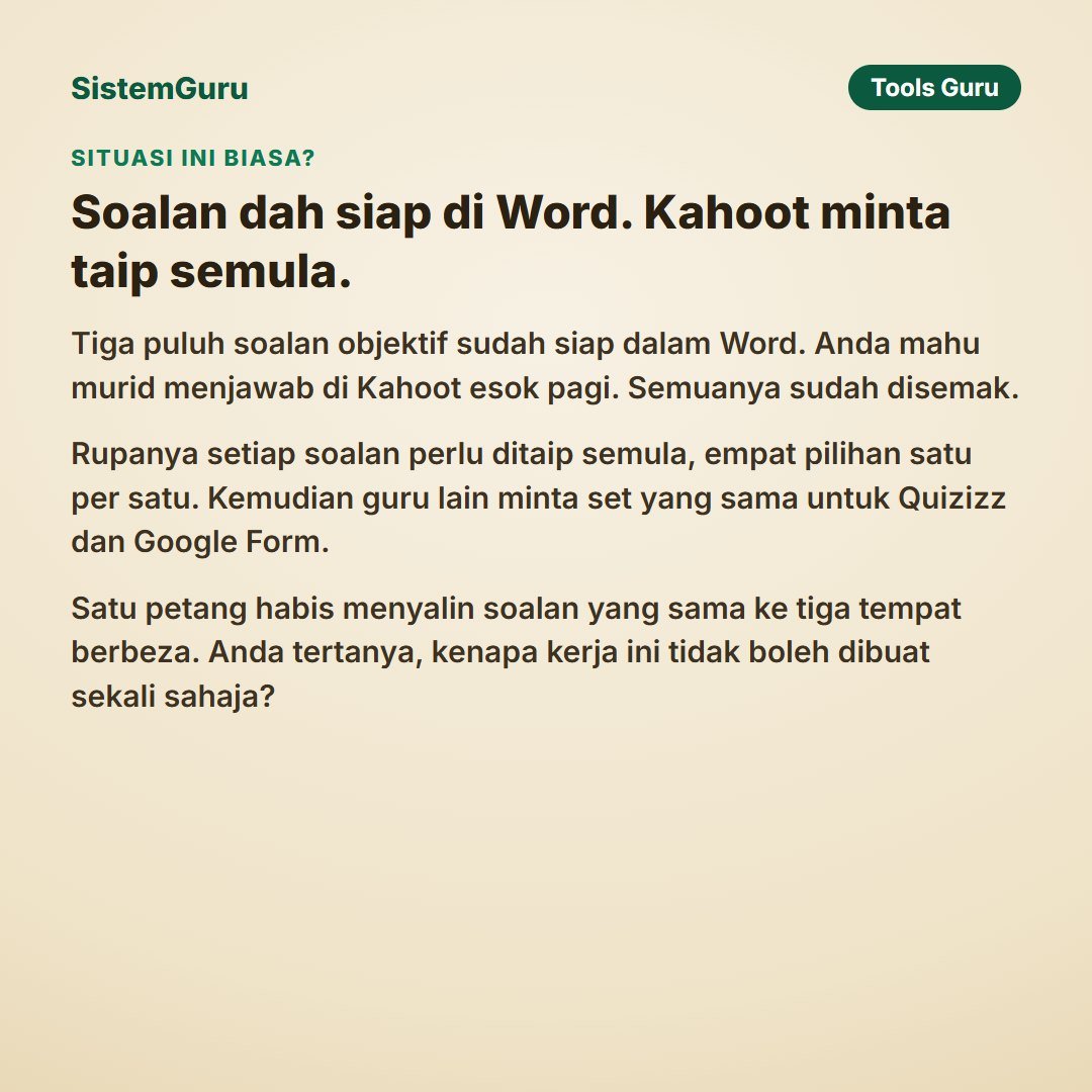 Bank Soalan ke Kahoot & Quizizz — gambar 2