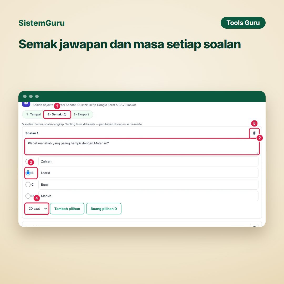 Bank Soalan ke Kahoot & Quizizz — gambar 5