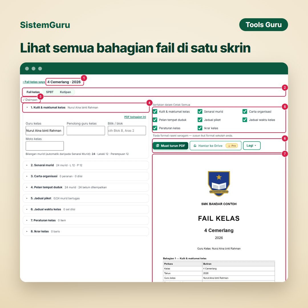 Lihat semua bahagian fail di satu skrin