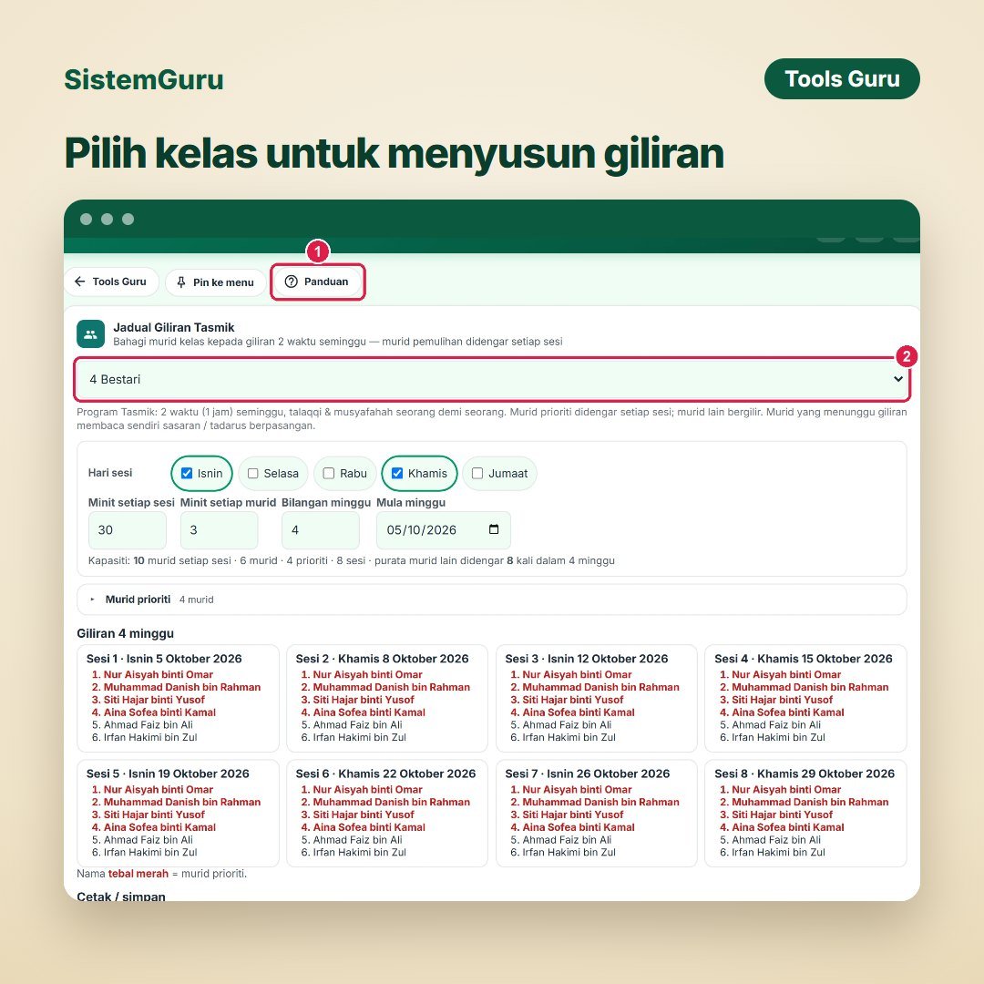 Jadual Giliran Tasmik — gambar 3