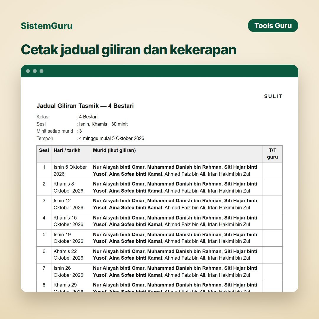 Jadual Giliran Tasmik — gambar 4