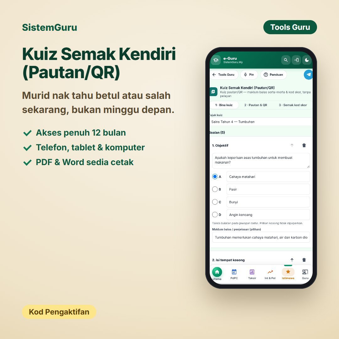 Kuiz Semak Kendiri (Pautan/QR)