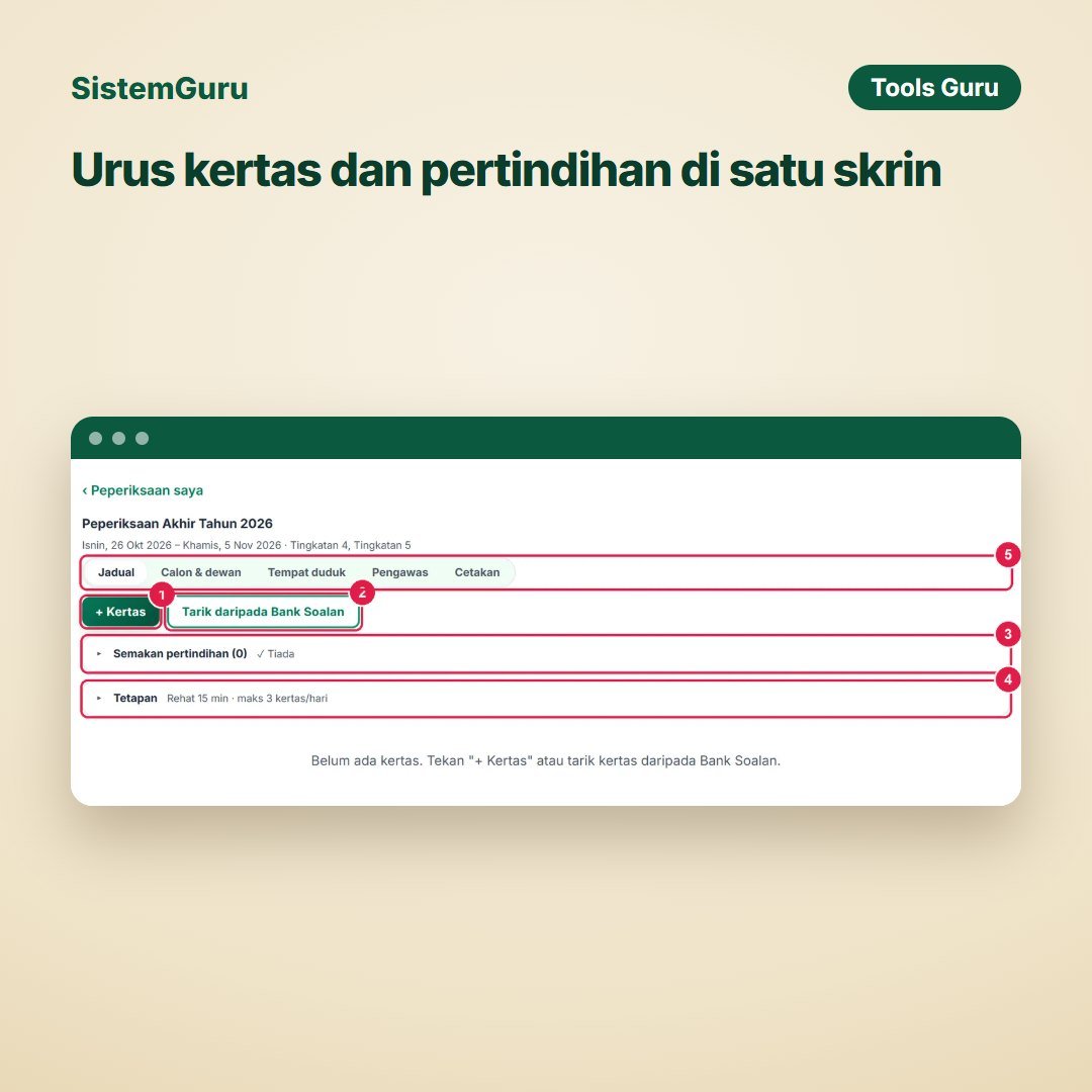 Urus kertas dan pertindihan di satu skrin