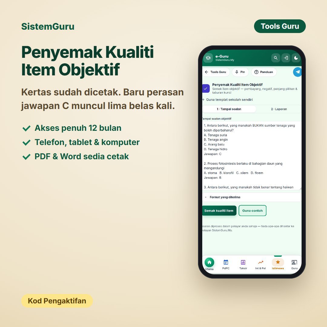 Penyemak Kualiti Item Objektif