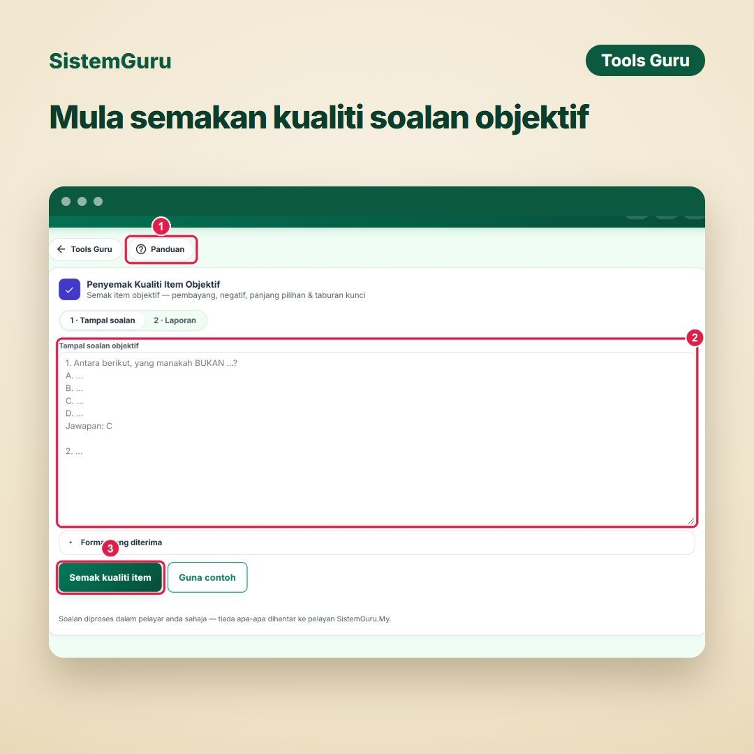 Penyemak Kualiti Item Objektif — gambar 3