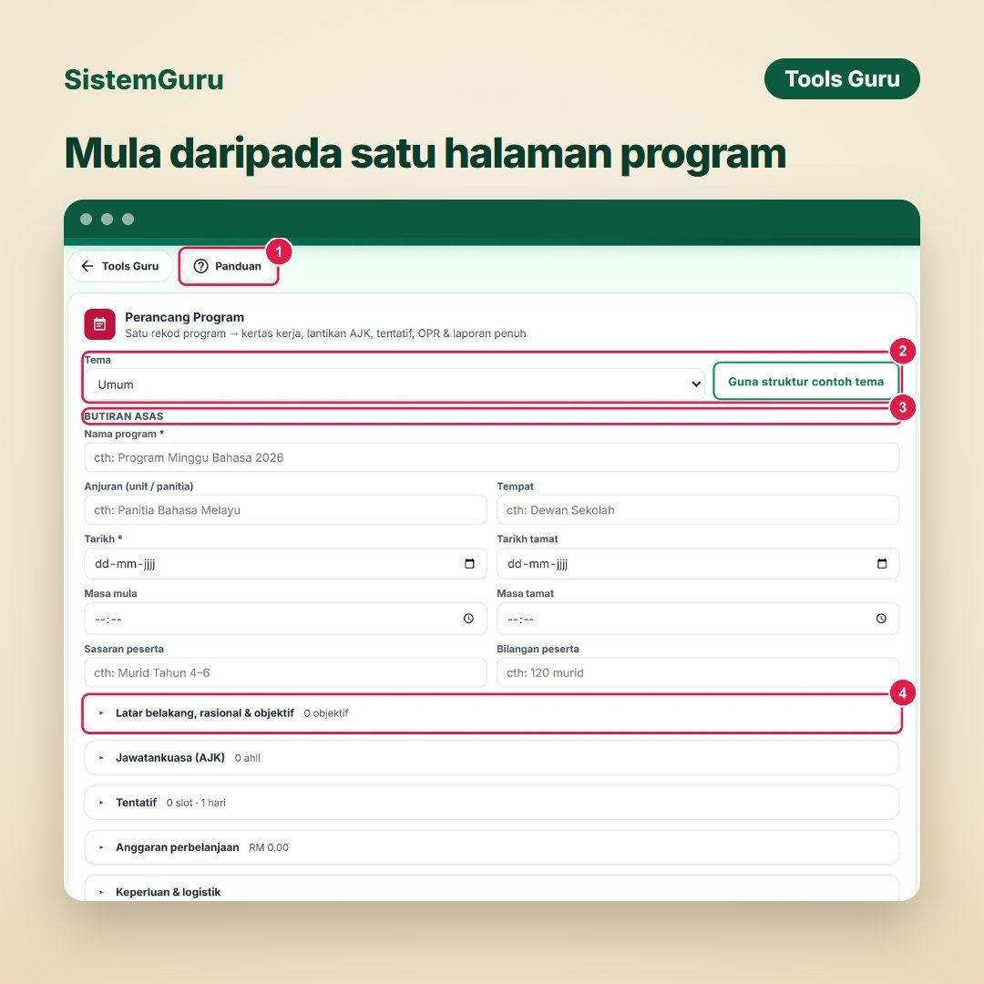 Mula daripada satu halaman program