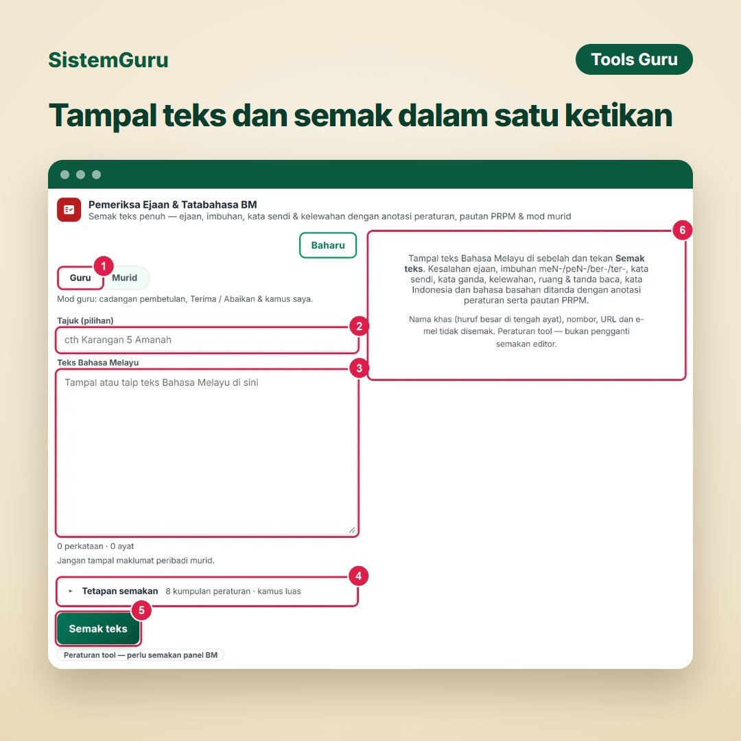 Tampal teks dan semak dalam satu ketikan
