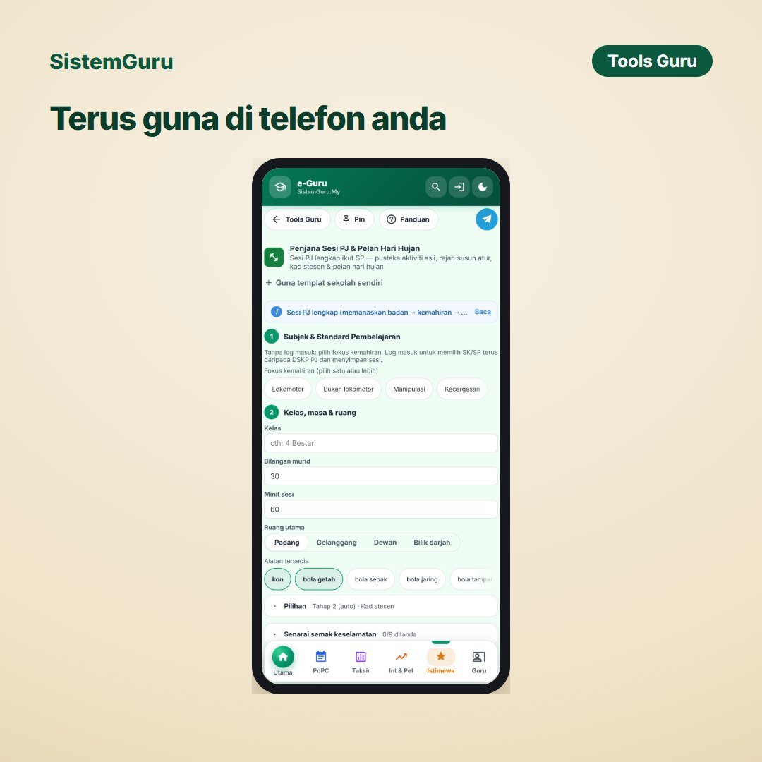Penjana Sesi PJ & Pelan Hari Hujan