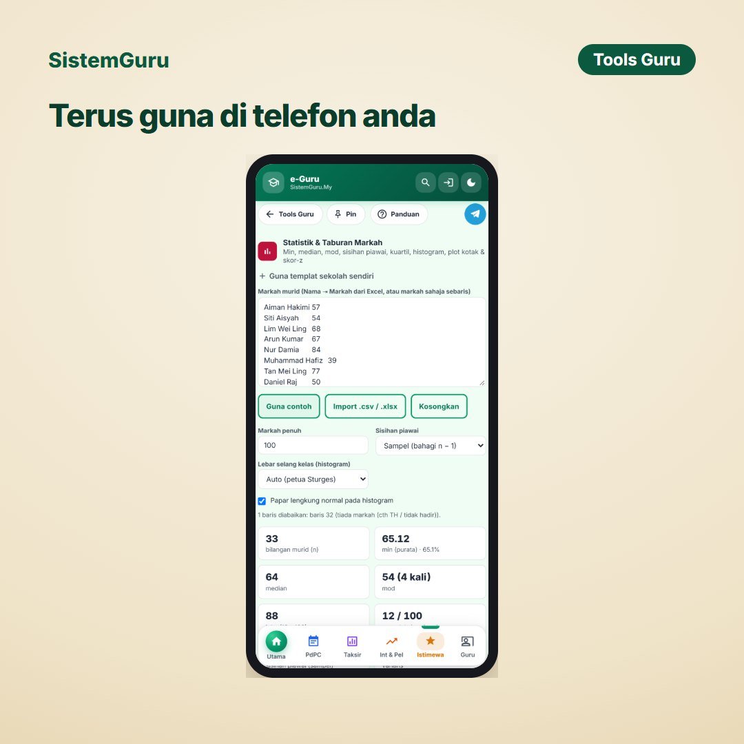 Statistik & Taburan Markah — gambar 6