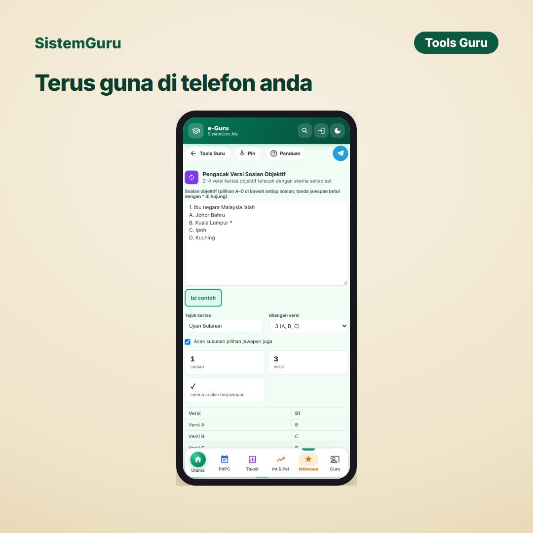 Pengacak Versi Soalan Objektif